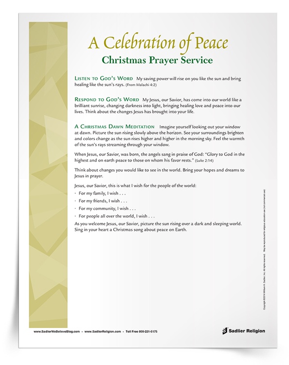 <em>A Celebration of Peace</em> Christmas Prayer Service